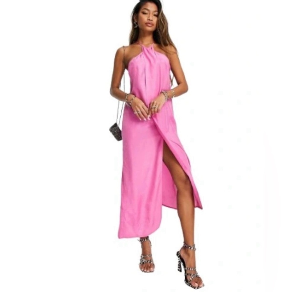 NWOT Topshop Bright Pink Chemise - Picture 4 of 9